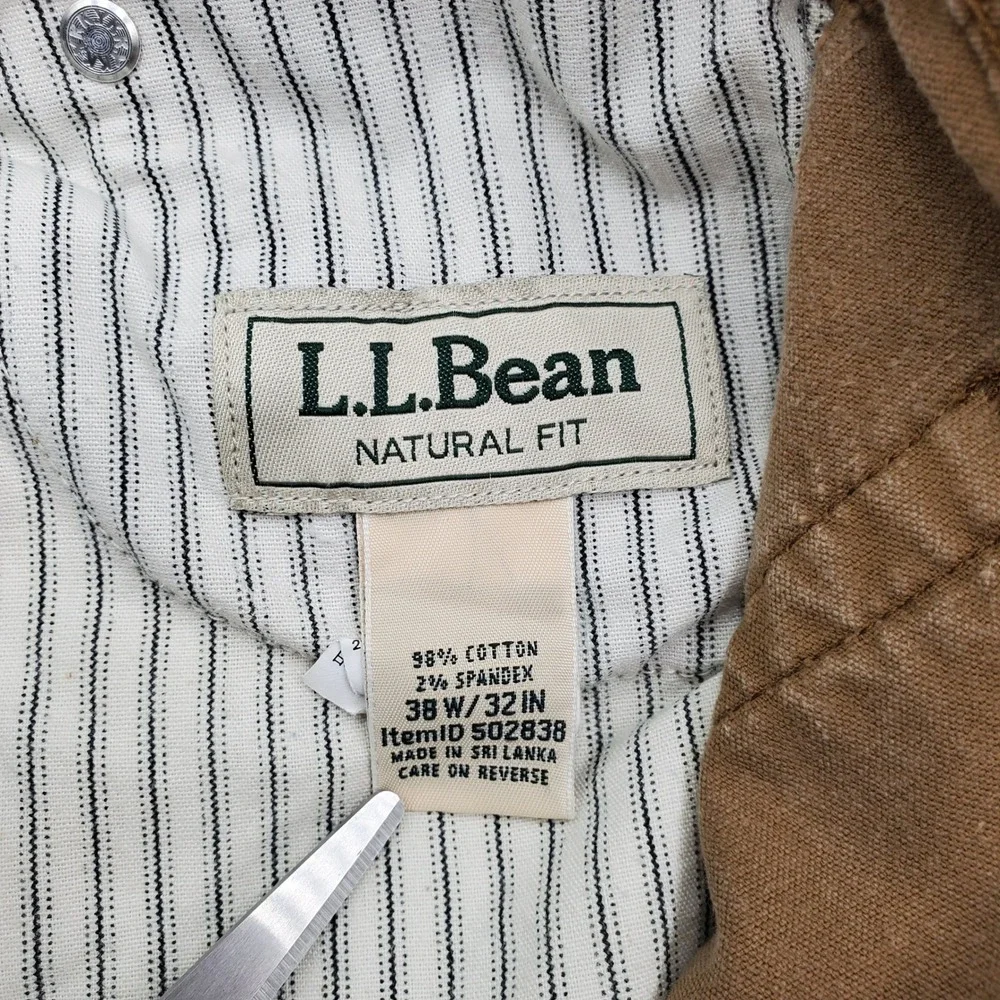 LL Bean Natural Fit Corduroy Pants Mens 38W 30.5 in seam Tan Cotton Blend